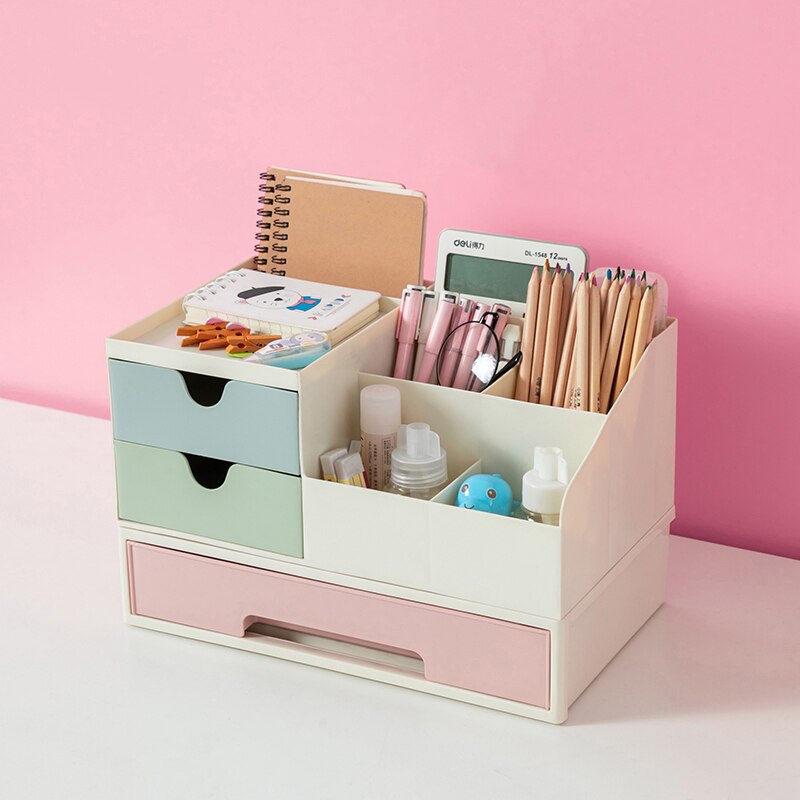 Cosmetic storage box cosmetic table storage box jewelry box plastic drawer dividing rubber band lipstick finishing rack