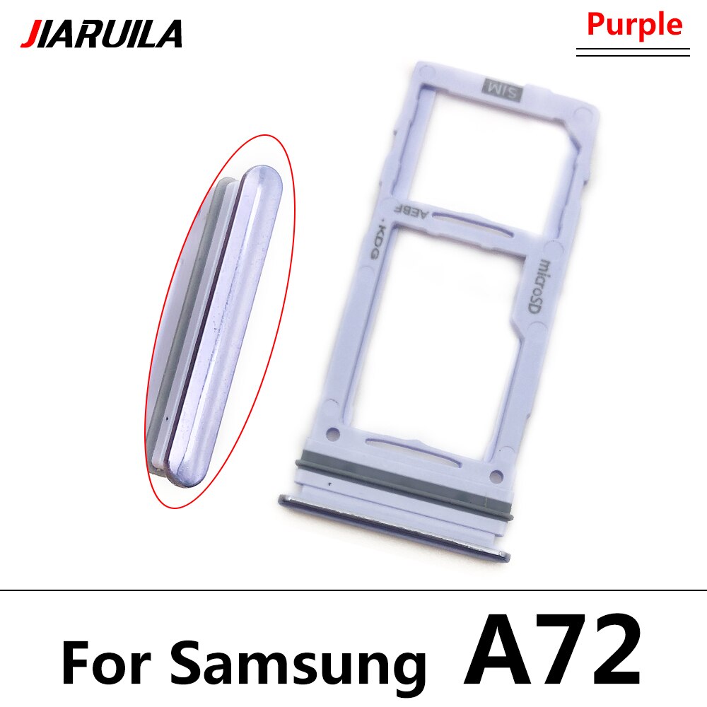 Sim Sd Card Tray Voor Samsung Galaxy A32 4G A52 A72 Telefoon Sim Chip Houder Slot Adapter lade Deel Met Reparatie Deel: A72 Purple