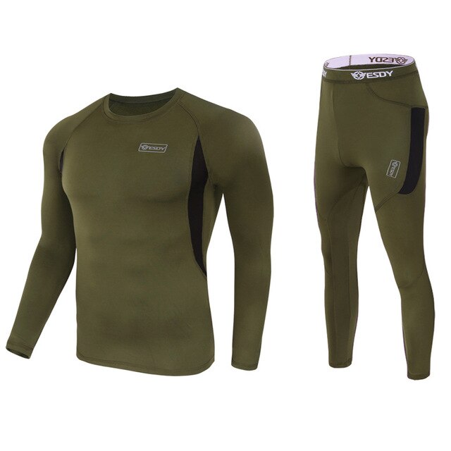 Men's Winter Fleece Lined Thermal Base Layer Long Johns Top Bottom - View #13
