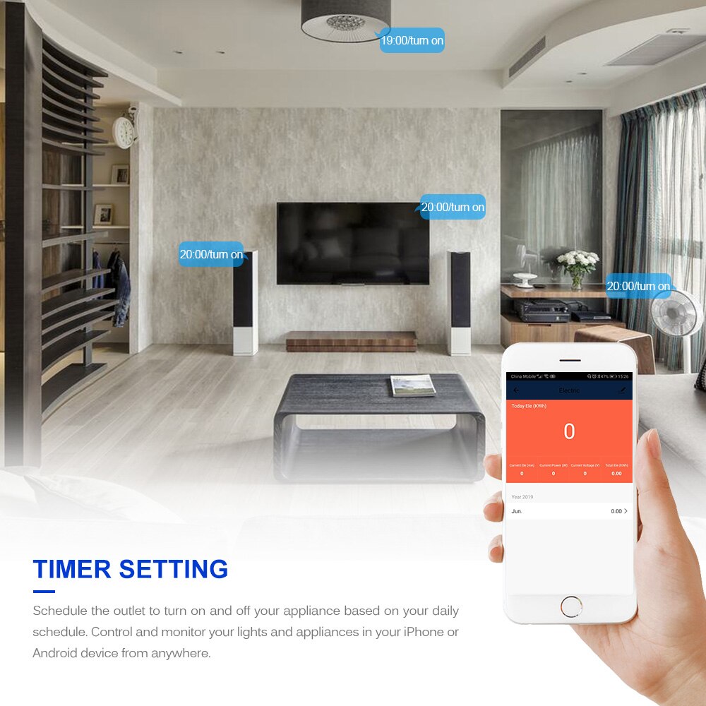 WIFI Power Outlet Panel Smart Socket Embedded Wi-Fi Timer Set EU Plug Works