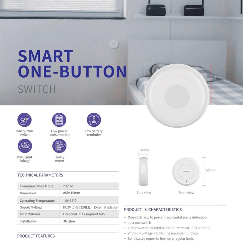 TUYA ZigBee Elderly Senior SOS Button Emergency Alarm Fall Alarm Tracking Panic Button Tuya Smart Life App Remote Control