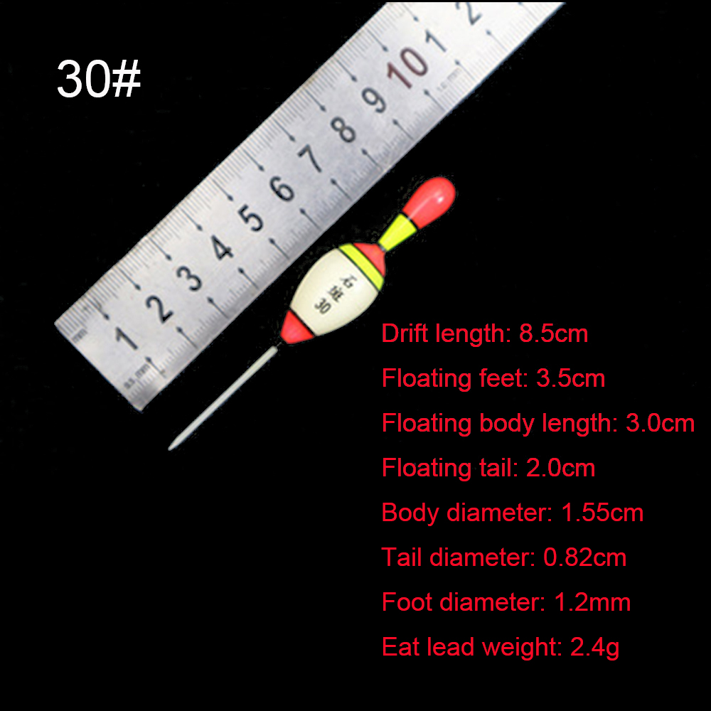6g/8g/10g/15g/20g/30g EVA Luminous Fishing Float Long Vertical Night Lighting Fishing Floats Bobber Fishing Lure Accessories: 30