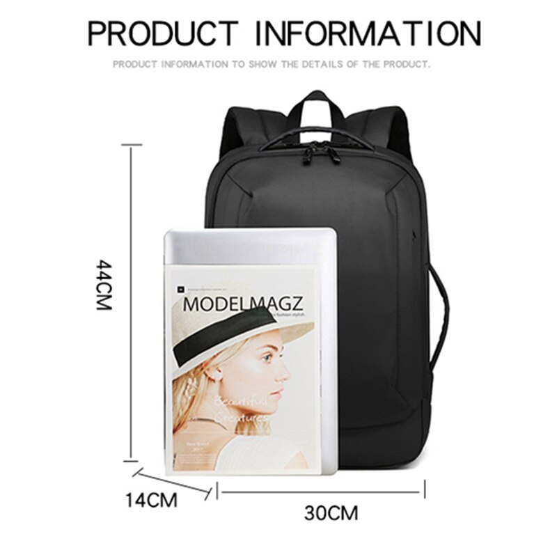 Rugzak Voor Mannen Usb Opladen Luxe Urban Business Tas Voor Laptop 13.3 Inch Multifunctionele Anti-Diefstal Zwart Casual Rugzak