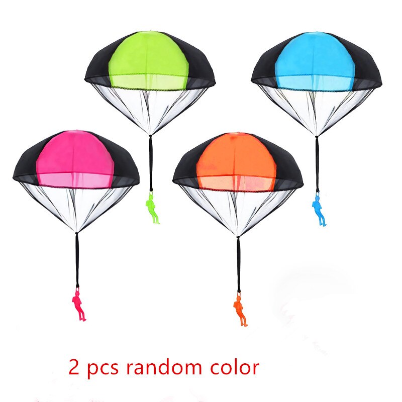 2 Stuks Hand Gooi Soldaat Parachute Speelgoed Indoor Outdoor Games Voor Kinderen Mini Soldaat Parachute Fun Sport Educatief Speelgoed jongen: 2pcs Rnadom Color