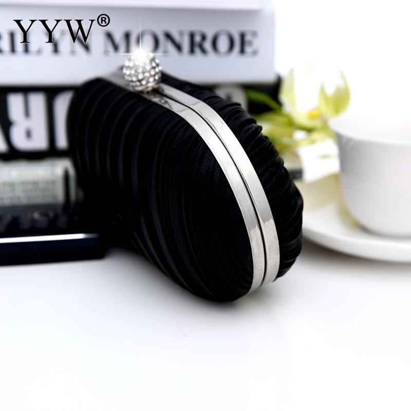 Women Black Pu Leather Pleat Clutch Bag Vintage Evening Clutch Bags Mini Handbag Clutch Purse Diamond Party Bag