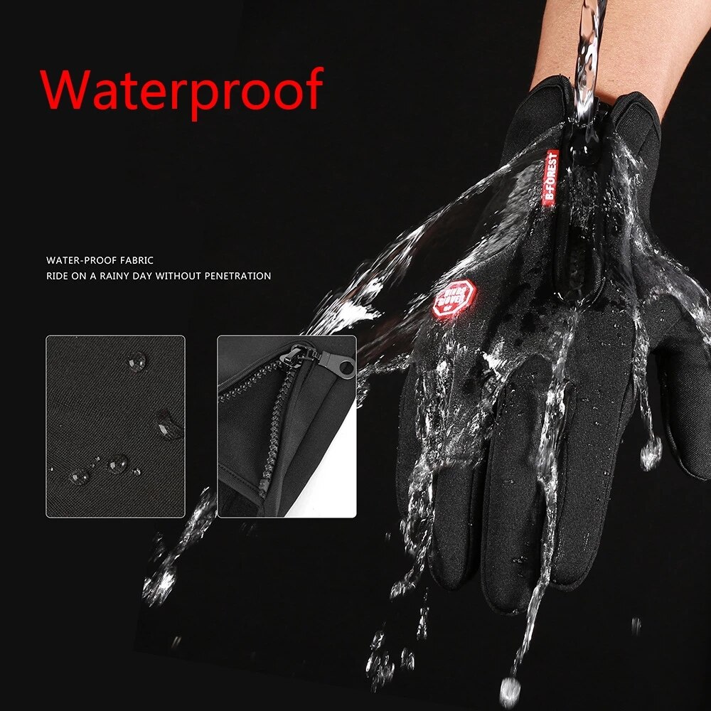 WEST BIKING Cycling Gloves Winter Warm Windproof Bike Gloves Touch Screen Anti-slip Full Finger Luva Ciclismo Bicycle Gloves