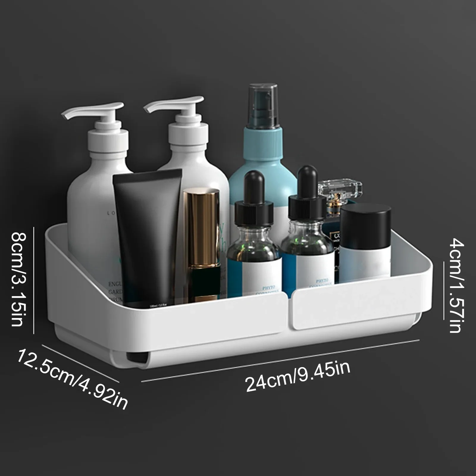 Badeværelse køkken bekvemmelighedsstativ hylde makeup opbevaringsorganisator kosmetik shampoo rack bruser hylde væg krydderirække uden boring