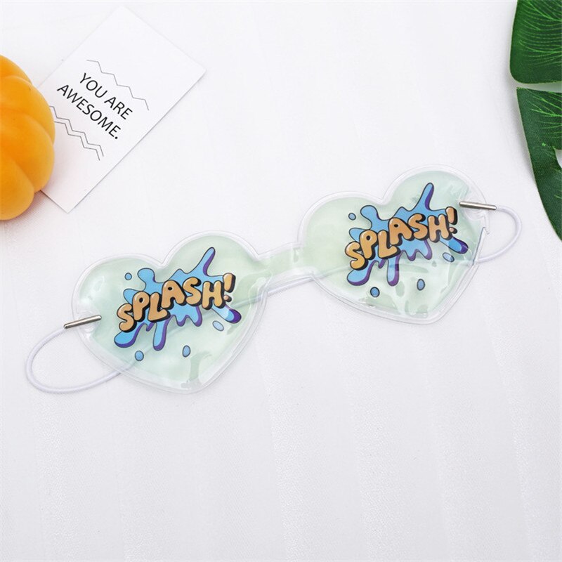 Ice Eye Patch Sleep Eyeshade Cute Cartoon Fruits Cold Compress Relieve Fatigue Sandy Beach Eye Patch Healthcare: letter