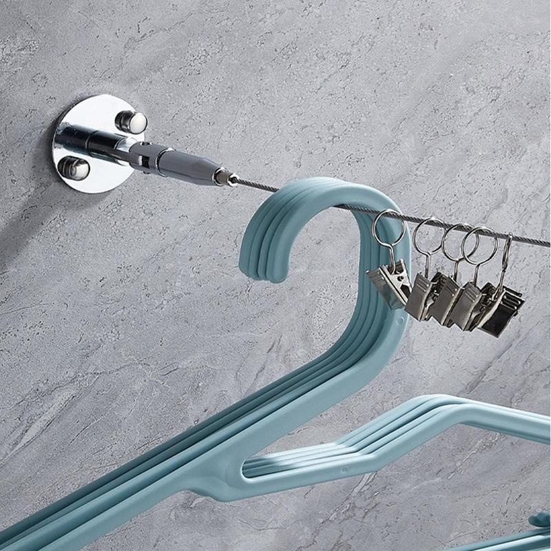 Steel Curtain Wire Curtain Wire Rod Set Wire Rope Cable Tensioner Decorative Accessories Hanging Curtains Clothes