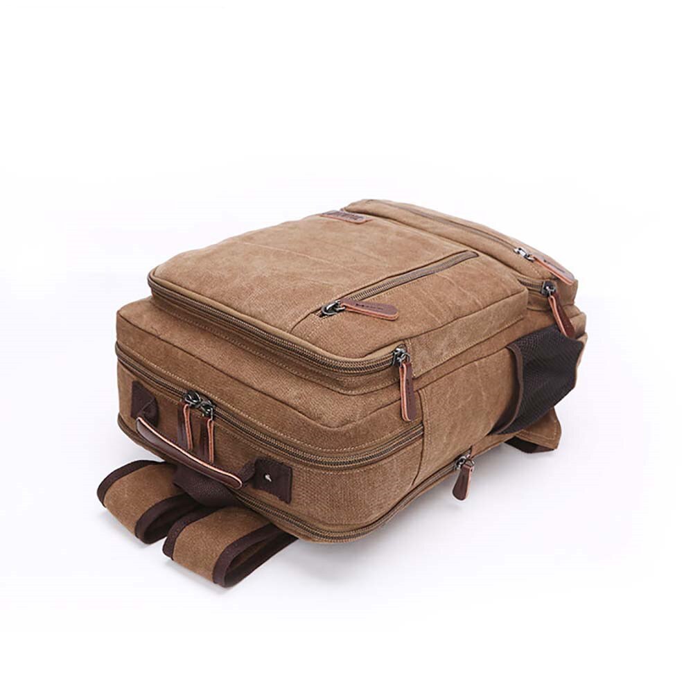 large-capacity college style student zipper schoolbag male retro backpack travel computer bag anti theft backpack