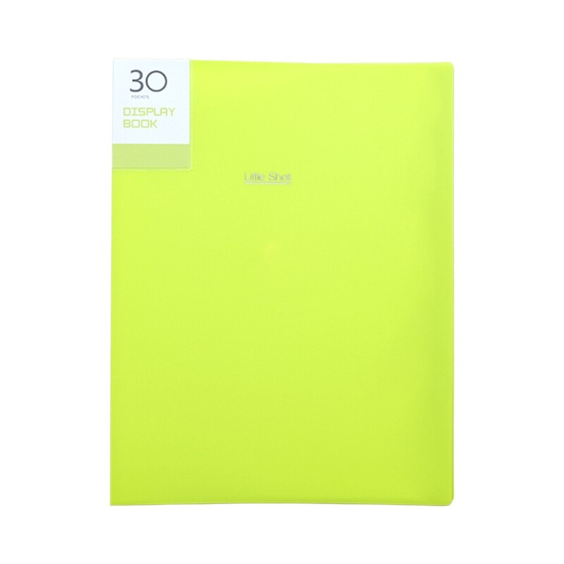 A4 Display Book 20/30/40/60 Pages Transparent Insert File Folder Document Bag N7MA: Green 30 Page