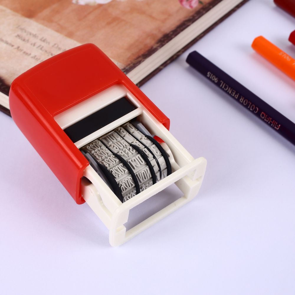 Durable Square Scrapbook Ink Date Stamp Multicolor Plastic English Seals