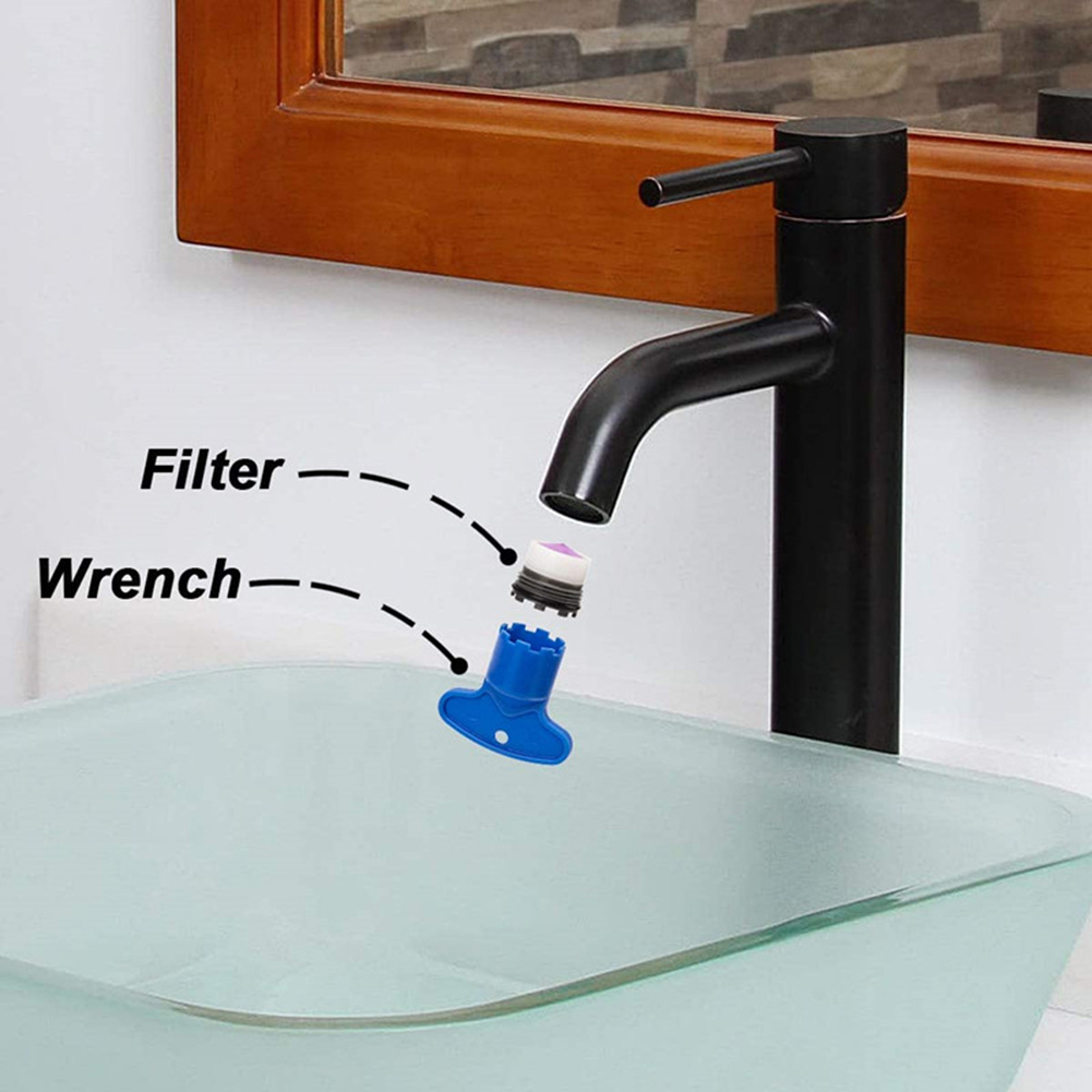 Kunststoff Praktische Wasserhahn Belüfter Reparatur Schlüssel mit Bubbler Filter Wasserhahn Belüfter Schlüssel klopfen Werkzeug Schäumer Entfernung Schlüssel Instrument