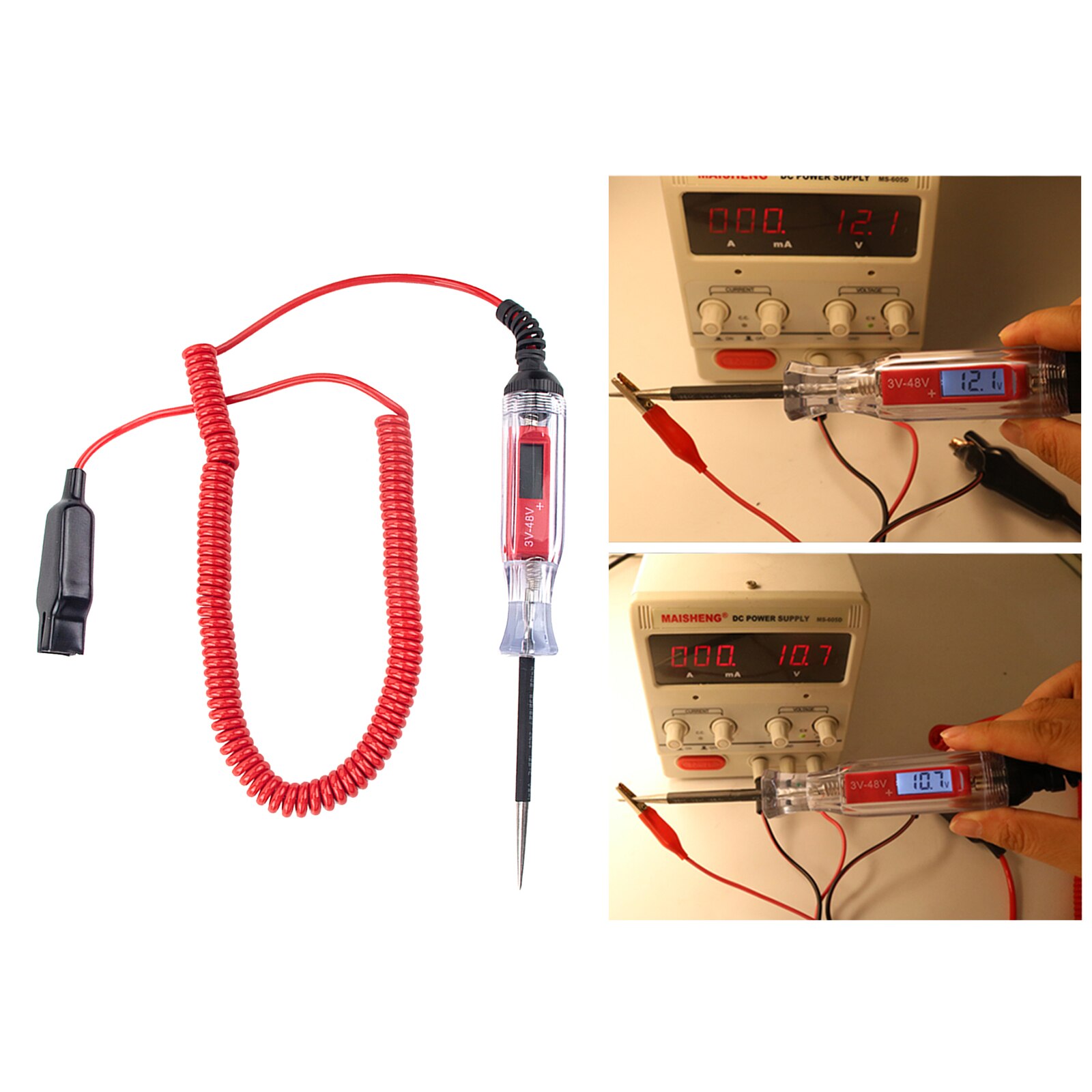 3-48V Car Truck Digital LCD Circuit Tester Wire Car Circuit Line Test Pen Voltage Meter &amp; Lamp Probe Diagnostic Tool