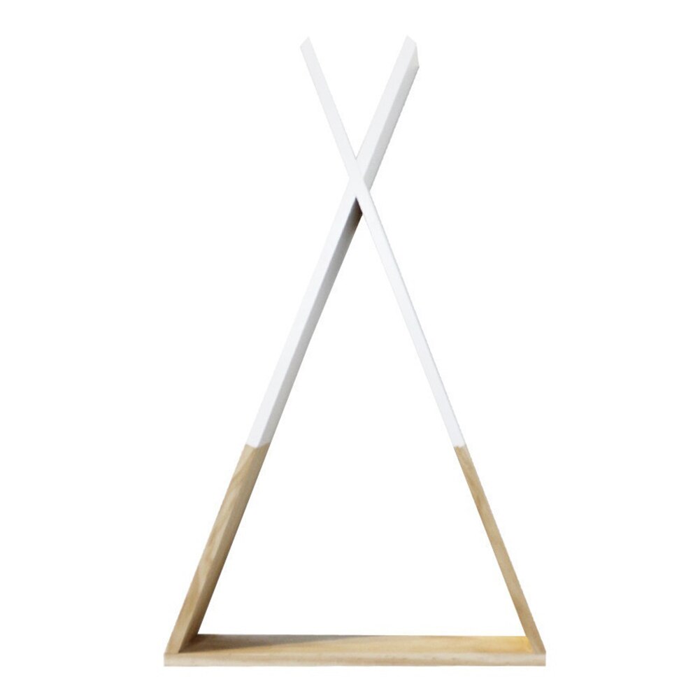 23*39cm triangel vägg ram hus hylla display rack dekorera vardagsrum sovrum barnrum hantverk förvaringsställ: Vit