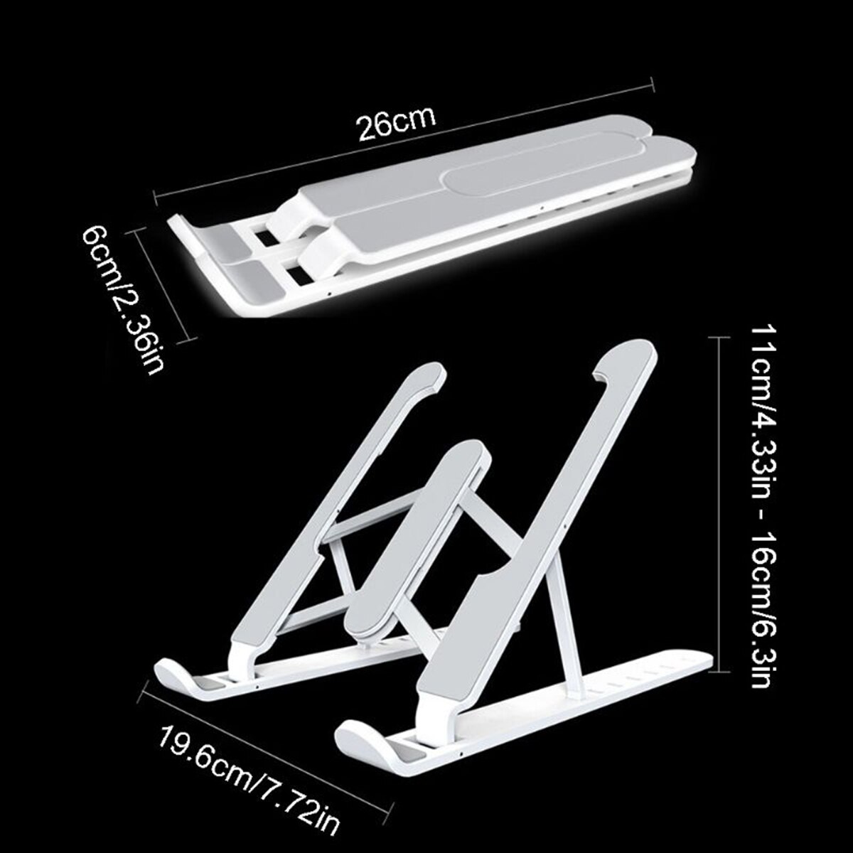 Laptop Stand, Adjustable Aluminum Laptop Notebook Stand Ergonomic Desktop Holder Compatible with MacBook Air, Dell XPS, HP More