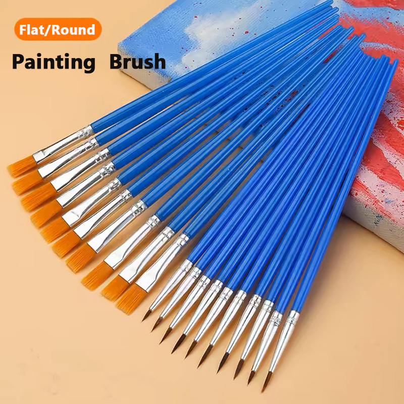 10/20/50pz pennelli per pittura impostato arte il giro / piatto Brushs nylon pennelli per capelli penna per olio acrilico acquerello arte forniture