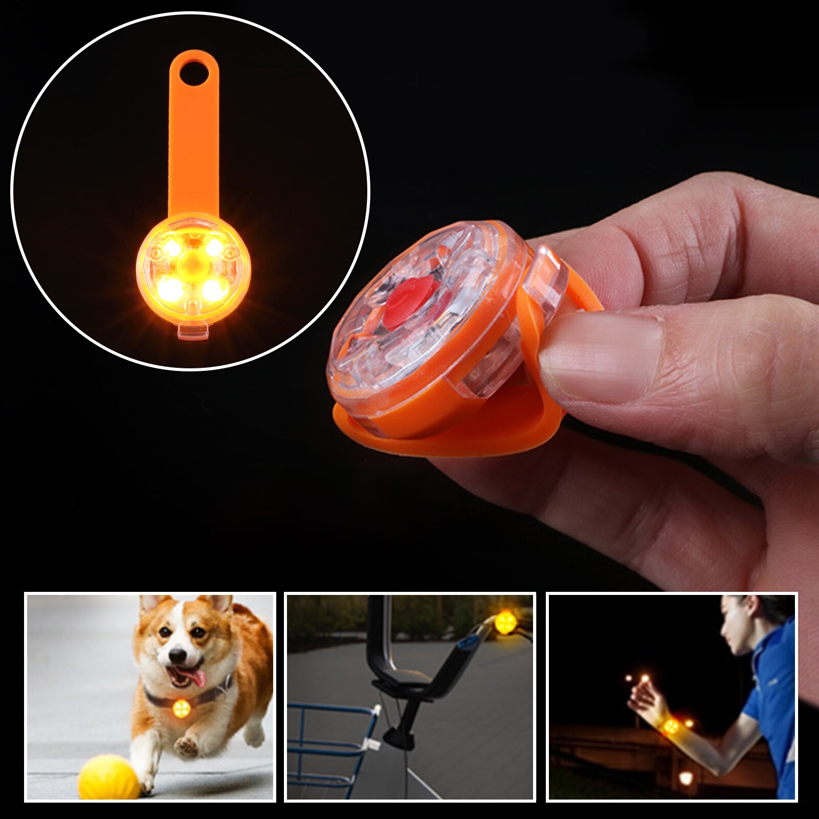 1Pc Nacht Veiligheid Halsband Hanger Usb Opladen Led Lichtgevende Hanger Waterdichte Siliconen Hond Hanger Huisdier Accessoires