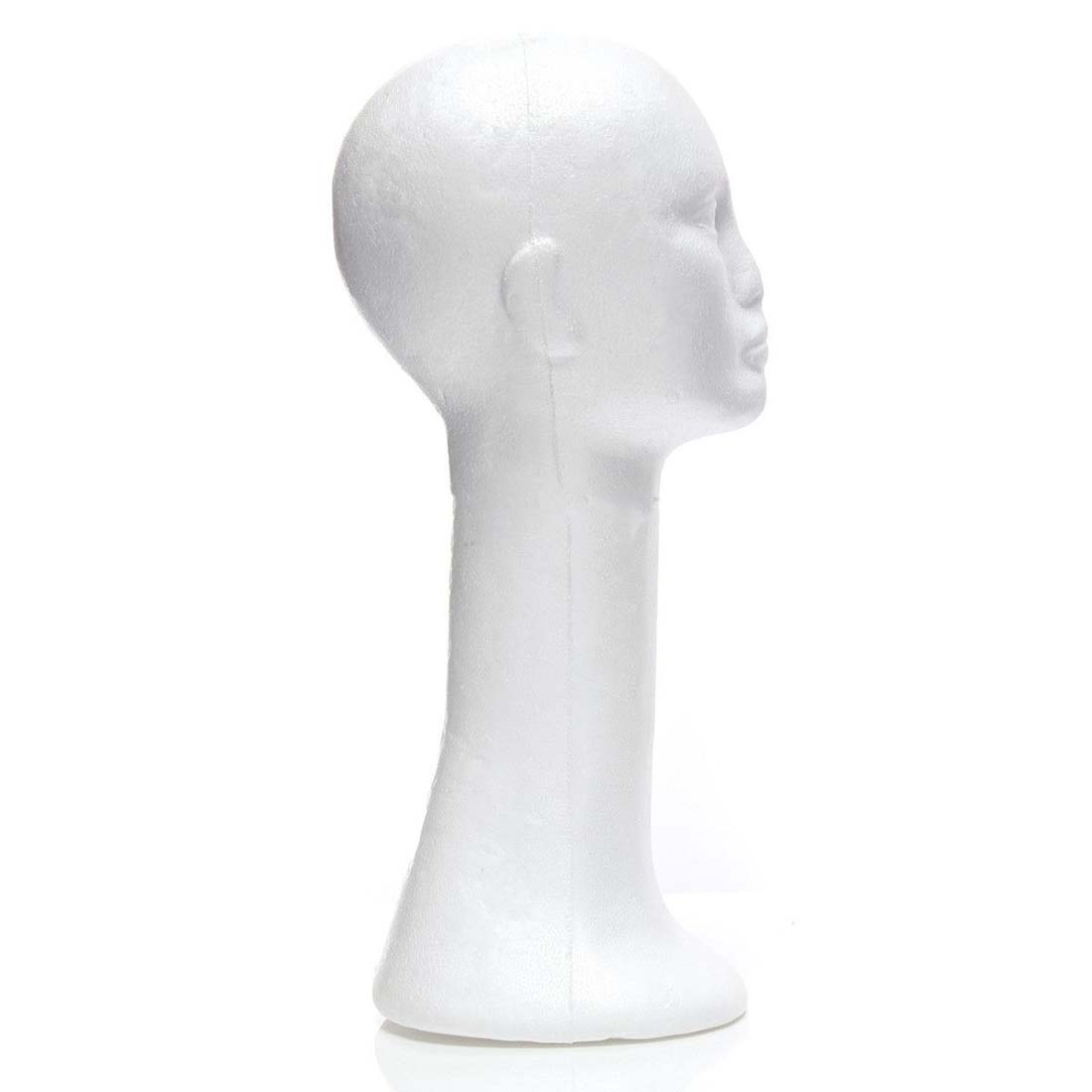 Lang hals kvinnelig skumhode modell briller hår parykk mannequin hatt stativ isopor