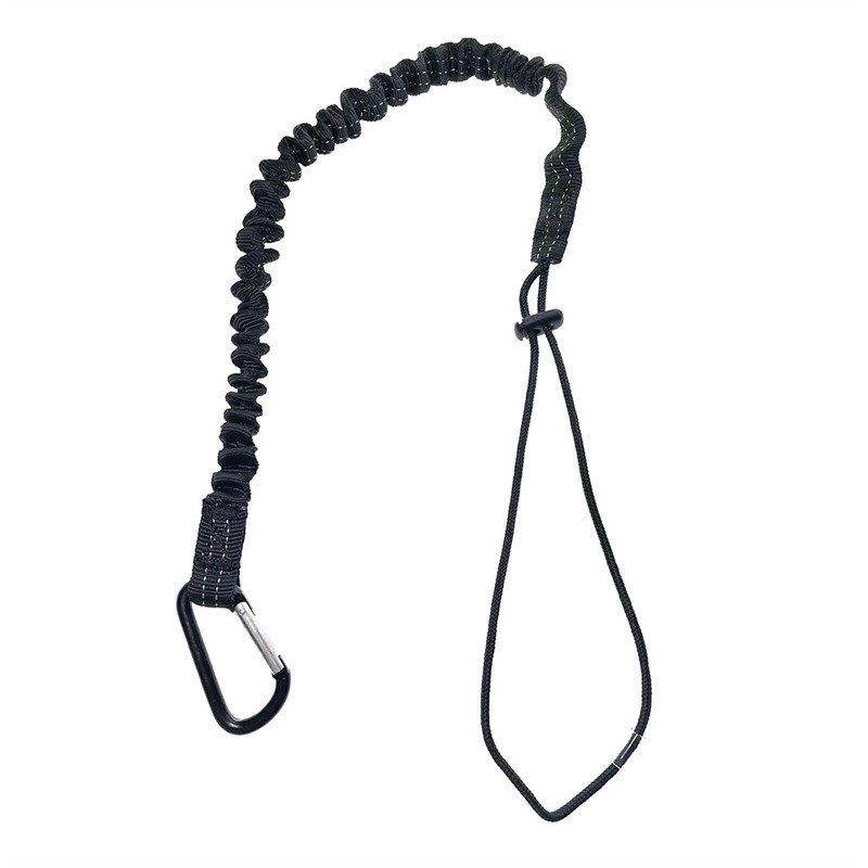 Cuerda elástica de seguridad con gancho de mosquetón, cuerda de seguridad anticaída para trabajo aéreo, accesorios de escalada: Plata