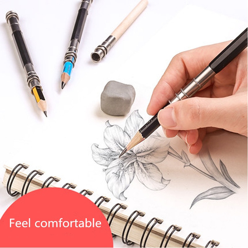 1 Pc Adjustable Dual Head /Single Head Color Pencil Extender Holder Sketch School Office Painting Art Tool for Writing