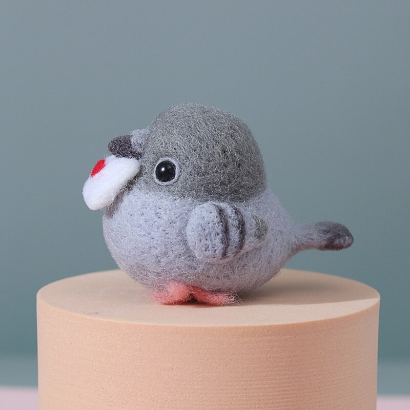 Non Finished DIY Women Handmade Letter Pigeon Dove Wool Needle Felt Kit Needlepoint Supplier Material Package Kit For Beginner