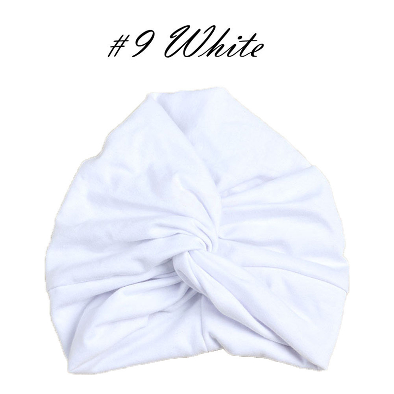 Peuter Kids Baby Tulband Head Wrap Hoed Kinderen Meisjes Katoen Blends Hoed Mooie Zachte Leuke: WHITE