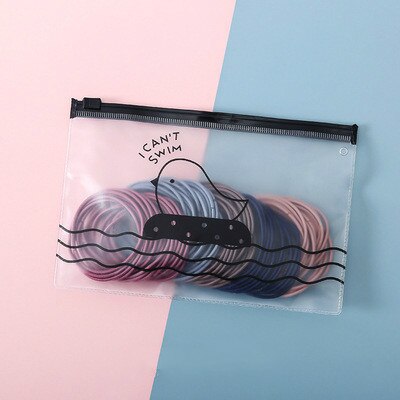 100 Stuks Dunne Zwarte Kleurrijke Nylon Elastische Haarbanden Paardenstaart Houders Haar Scrunchies Elastiekjes Hoofdband Haar Accessoires: Mixed color 100
