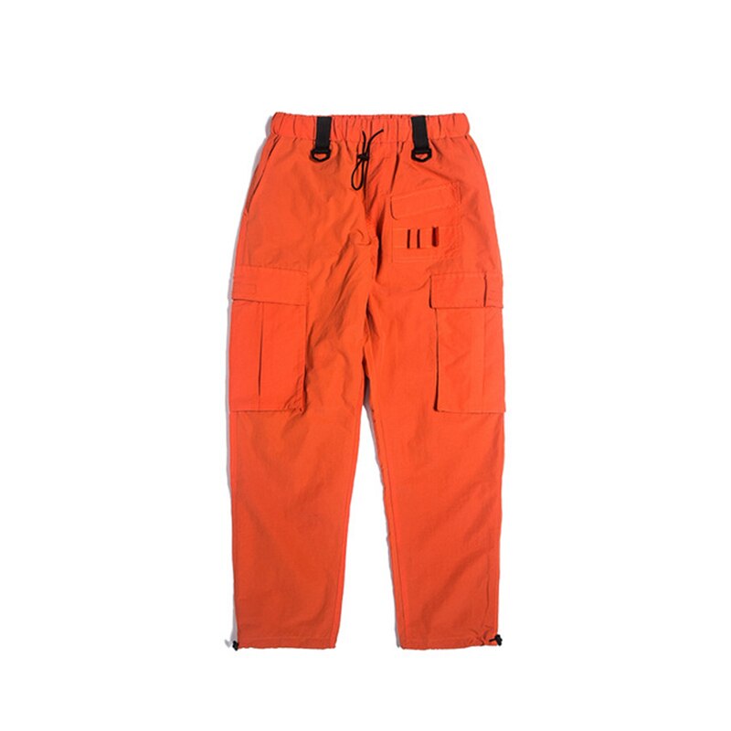 Cargo pantalon hommes Streetwear Joggers violet pantalon couleur unie Cargo pantalon mâle DG139: orange / XXL