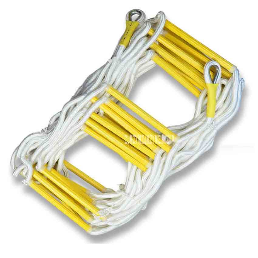 5M Upgrade Escape Ladder Wear-resistant Reinforced Anti-skid Soft Ladder Fire Inspection Rope Ladder 18-20MM (1-2nd floor)