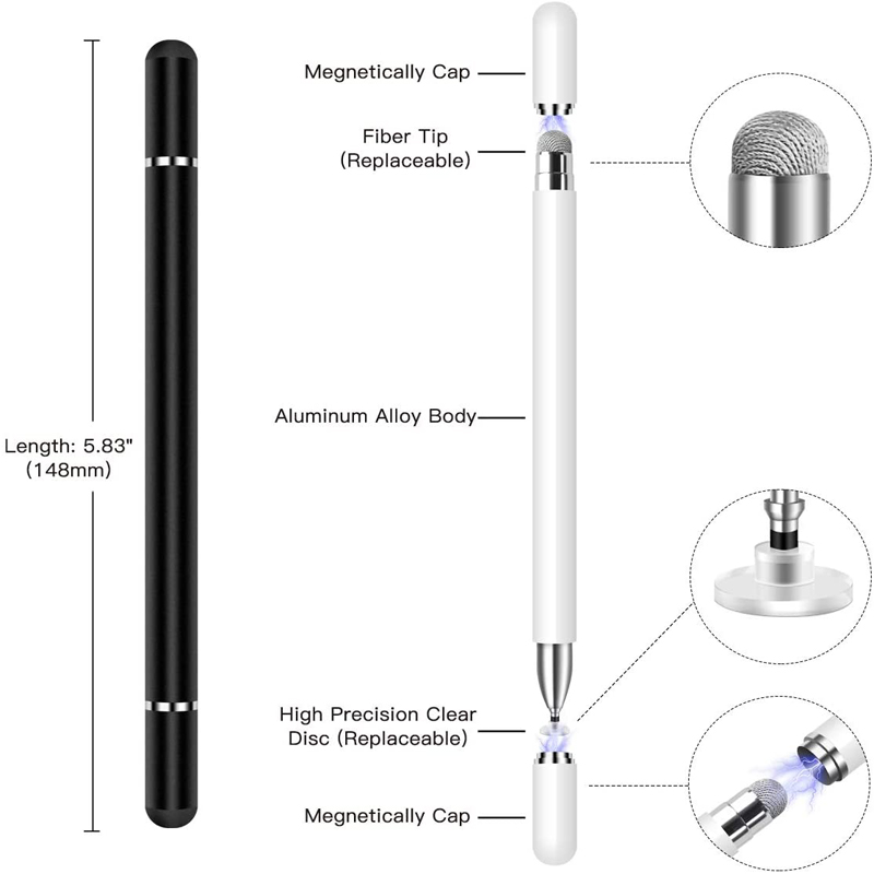 Stylet magnétique universel, 2 en 1, pour écran tactile, pour tous les iPad, iPhone, Huawei, Android, Xiaomi, Pad 5