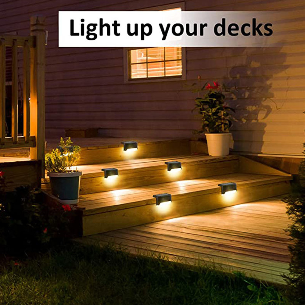 4Pcs Solar Deck LED Licht Outdoor Schritt Wasserdichte Lampe Für Zaun Durch Pathway Treppen Hof Auffahrt Hof Terrasse garten Dekor