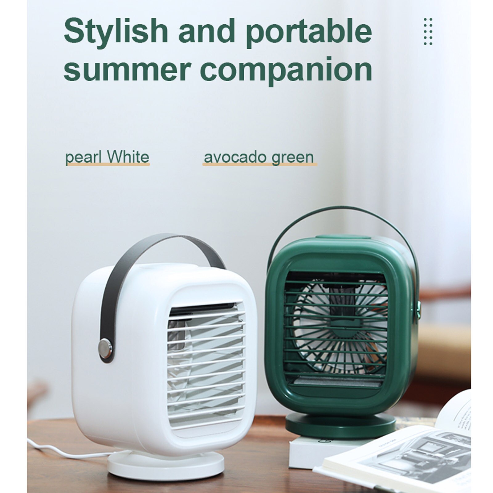 Portable USB Desktop Water-Cooled Moisturize Fan 3 Speed With Atmosphere lLight Left Right 120° Electric Rotation Shaking Head