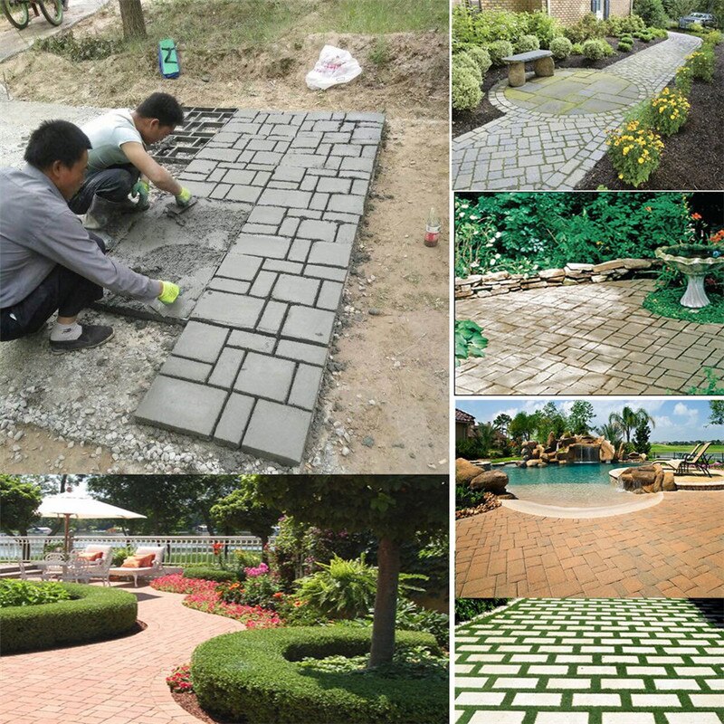 Moule de chemin de jardin, marche, pavage, bricolage, pelouse, route, béton, ciment, brique, pierre