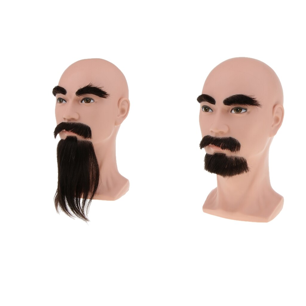 Tête de Mannequin pour hommes, 100% cheveux humains, barbe, coiffeur, formation, cosmétologie, tête de poupée avec trou de fixation