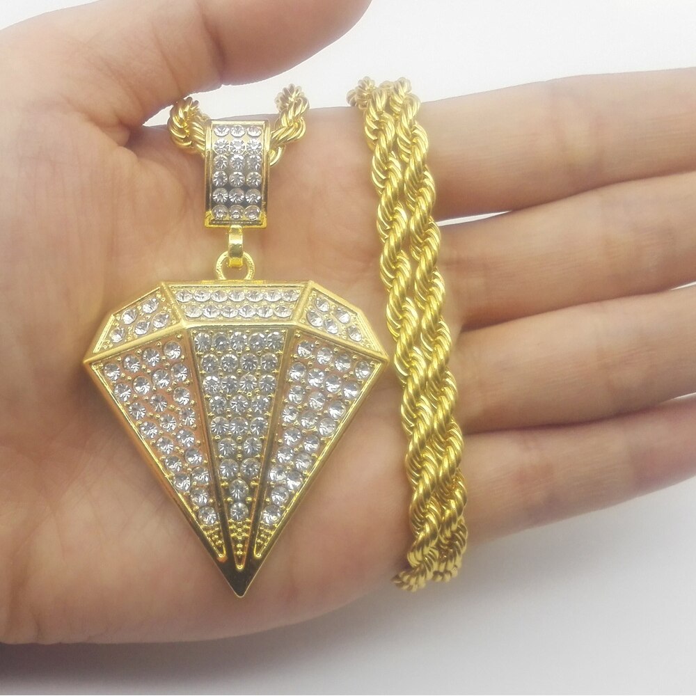 Hiphop choker 8 "miami cubaanse armband & kristal strass horloge & iced out geometrische hanger ketting goudkleurige sieradenset