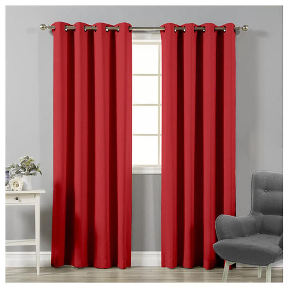 Cortinas Opacas Salón Modernas Aislantes Térmicas para Dormitorio 1 Pieza 140 x 260 cm ADP Home: Rojo