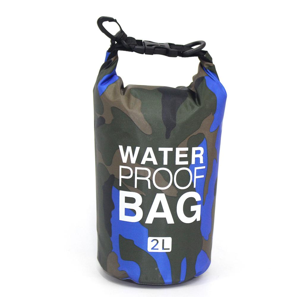 2l 5l 10l 15l 20l 30lwaterproof Swimming Bag Dry Sack Camouflage Colors Fishing Boating Kayaking Storage Drifting Rafting Bag: 2L C