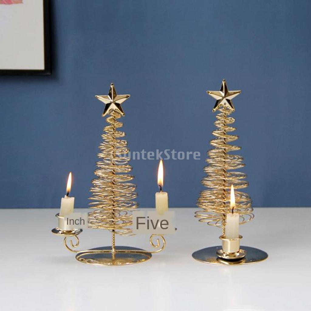 Nordic Style Metal Wire Candle Holder Candlestick Pillar w/ Candle Plate