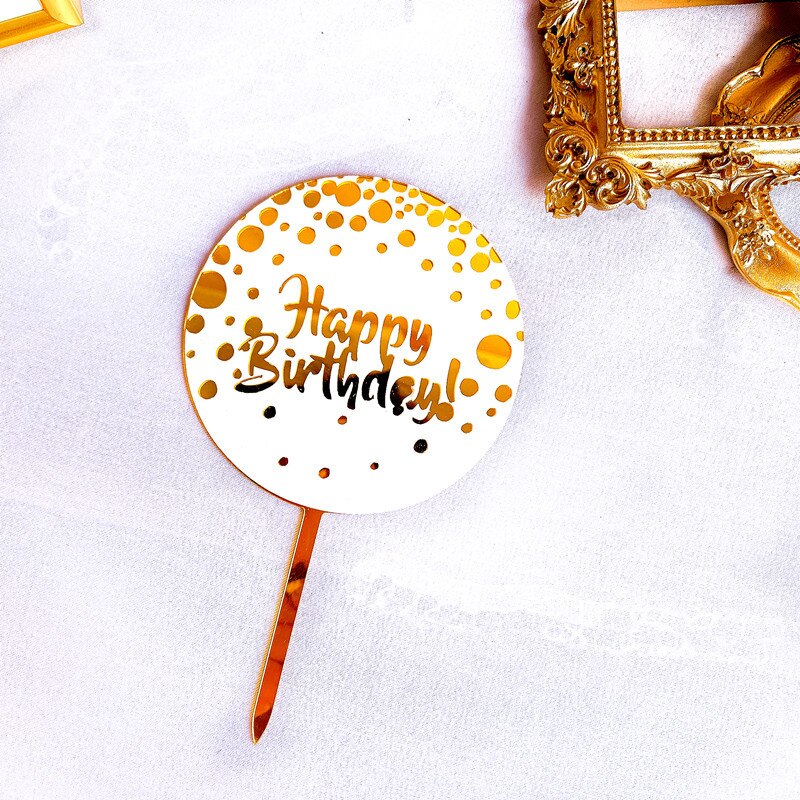Double-layer Happy Birthday Cake Topper Birthday Acrylic Party Supplies Decoration Baking Accessories Christmas Cake Topper: 8