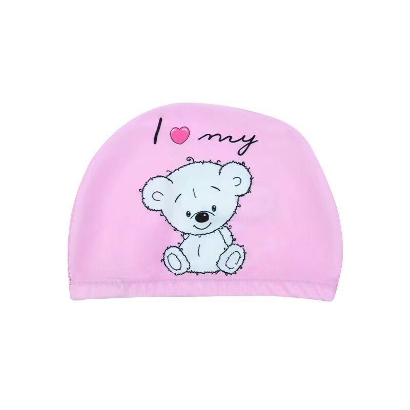 Children&#39;s Swimming Cap Elastic Fabric Cute Cartoon for Long Hair Lovely Kids Protect Ears Swim Pool Hat for Boys Girls Swim: 12