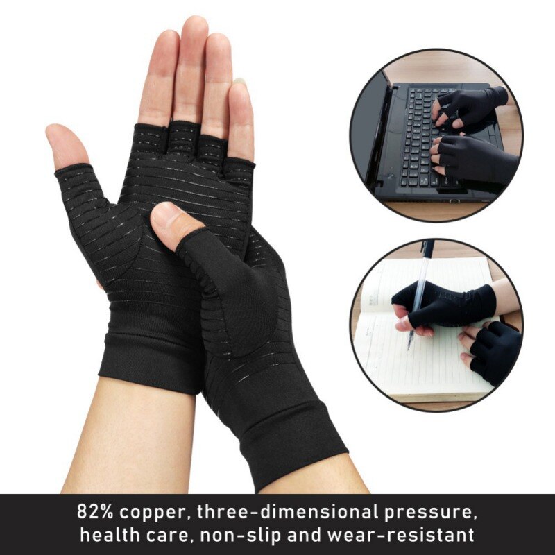 Men Women Elastic Compression Gloves Half Finger Indoor Sports Fitness Gloves Rehabilitation Training Arthritis Pressure Gloves