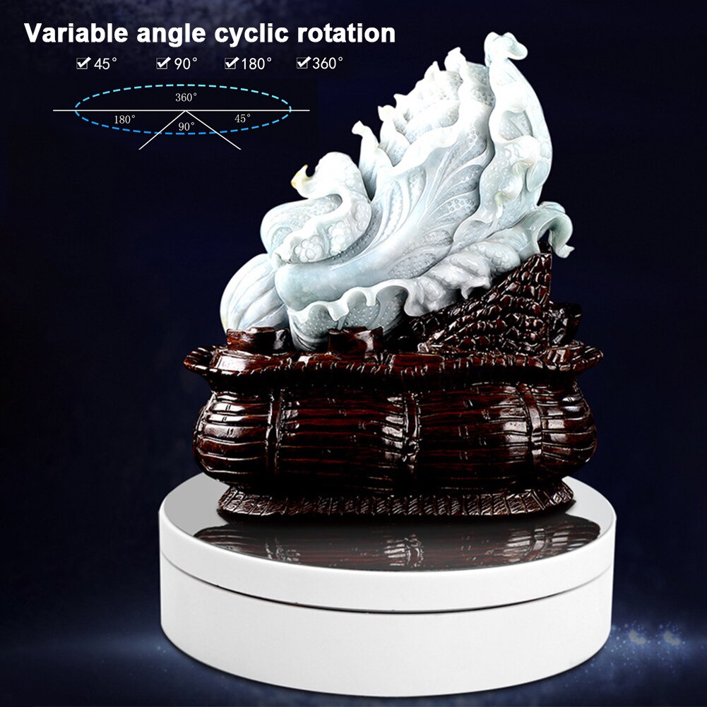 Motorized Turntable Platform Multifunction 360 Degree Revolving Battery USB Powered Rotating Display Stand Shop Collectibles