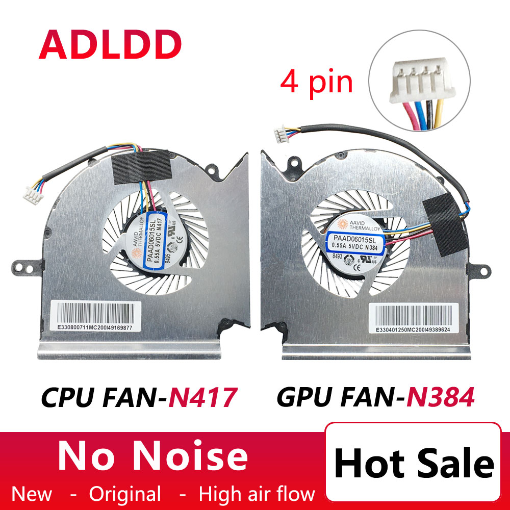 Original Laptop CPU/GPU Fan for MSI GE63 GE63VR MS-16P1 GP73 GE73 GL73 GE73VR MS-17C1 16P5 16P7 PAAD06015SL-N383 N417 N384