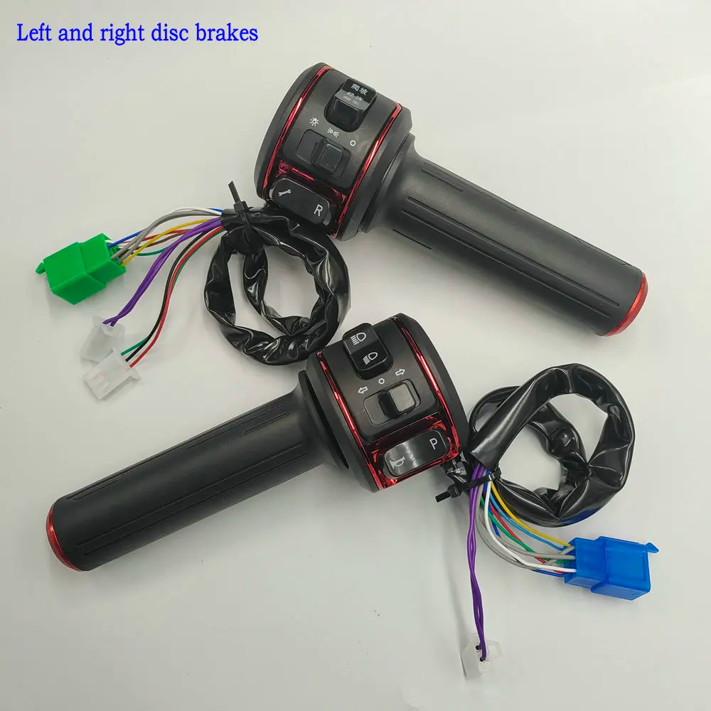 Elektrische Scooter Rechts en Links Handvat Gaspedaal, Combinatie Schakelaar Montage Reverse, 3 Speed, draaien, claxon Reparatie Deel: Sky Blue