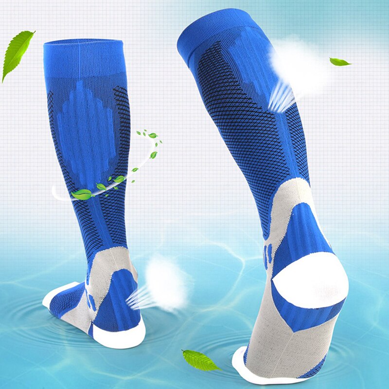 Masculino feminino compressão meias esporte ao ar livre correndo basquete meias de futebol náilon estiramento meias altas meias de futebol