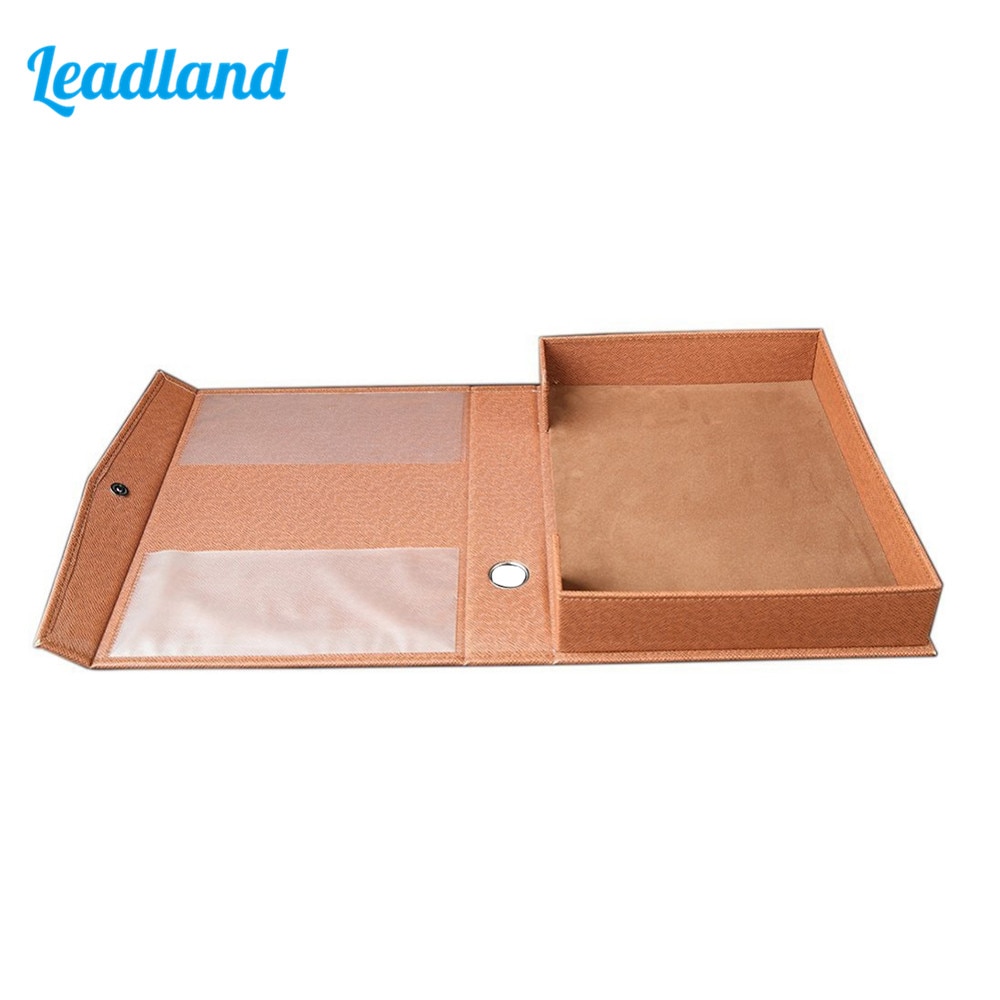 A4 PU Leder Datei Ordner Dokument Papier Box Organizer Büro Datei Desktop Organizer
