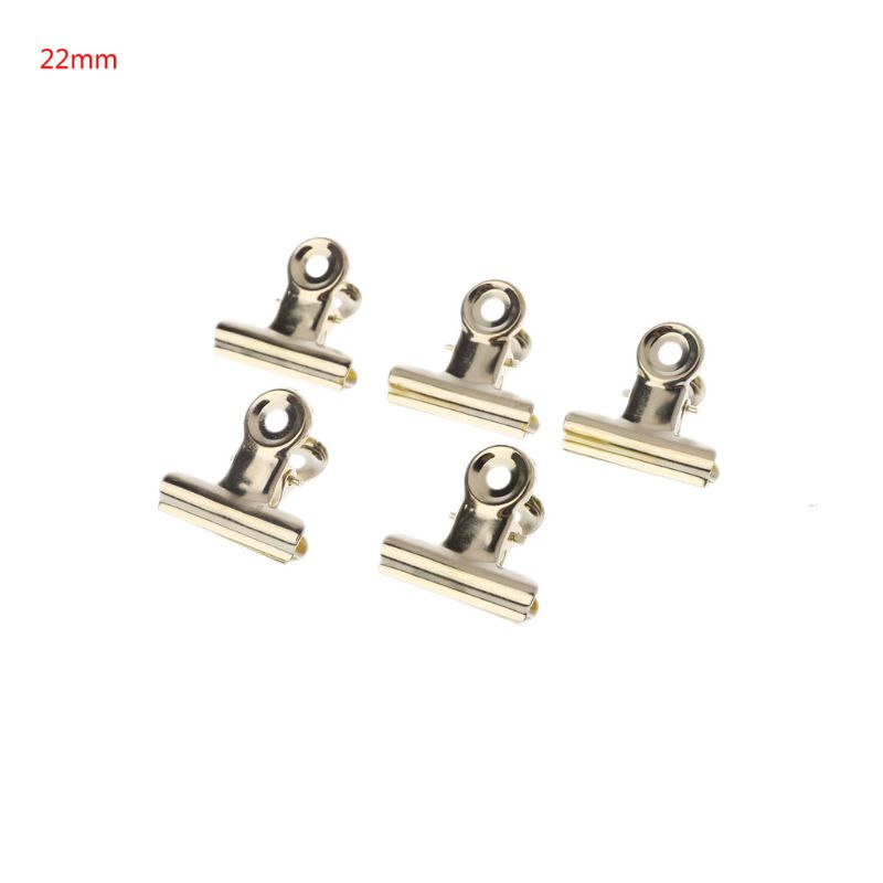 5 Pcs Bulldog Letter Grip Clips Stainless Steel Paper File Binder Clip Food Bag Sealing Clamps Stationary Office Supplies: 22mm