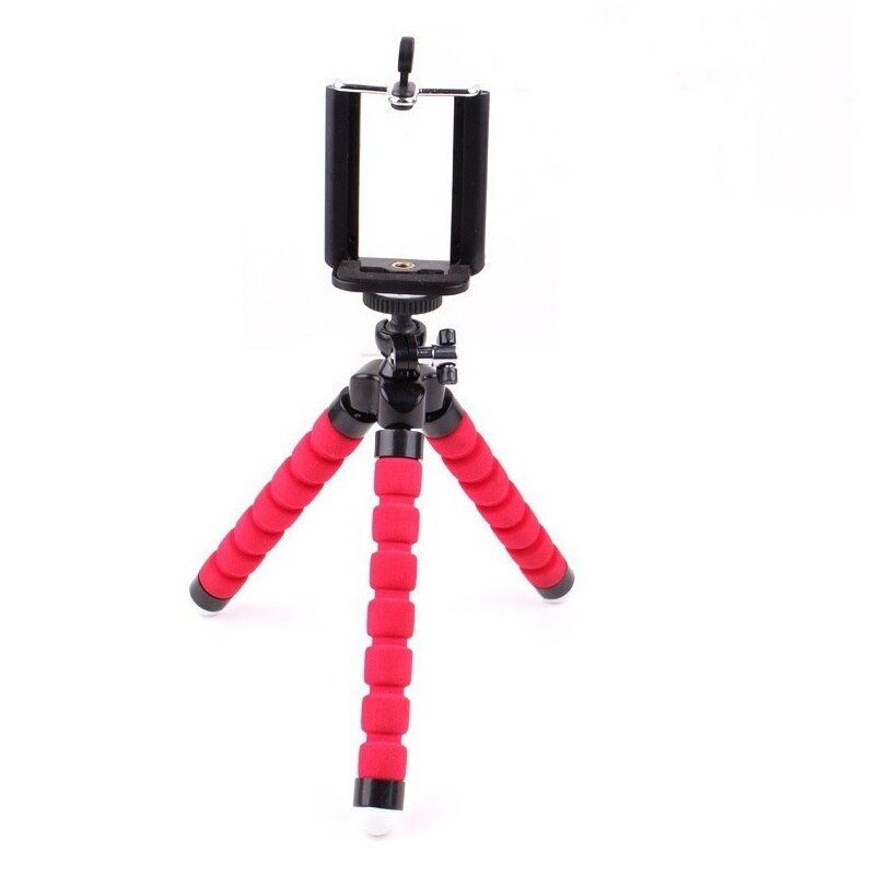 Mobile Selfie Flexible Octopus Tripods For Mobile Phone With Photo Remote Control Camera Selfie Stand Monopod Selfie Sticks: Red
