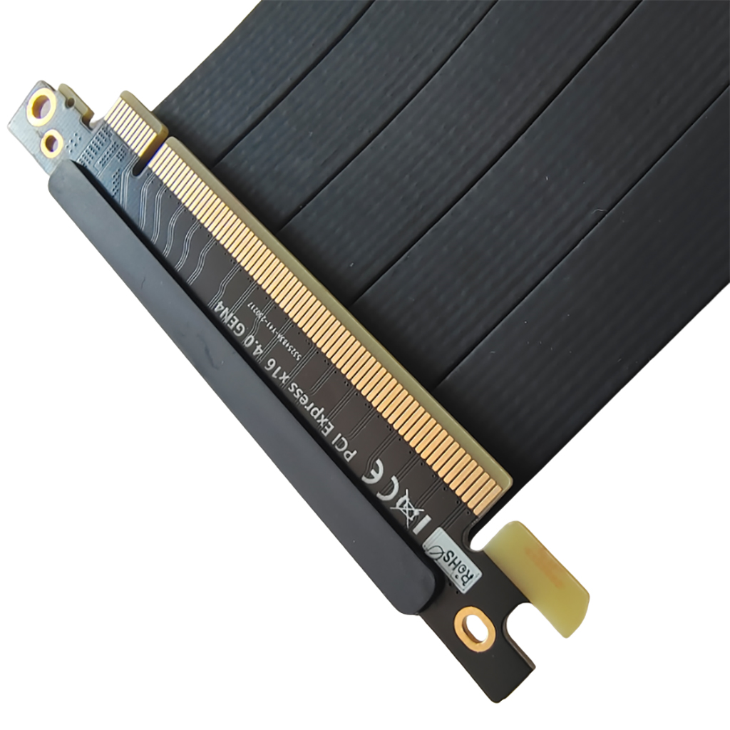 PCIe 4.0 x16 Riser Cable Double Reverse Graphics Card Extension Cord Silver-plated Cable PCI-E Gen4 32GBS GPU ITX PC Connector